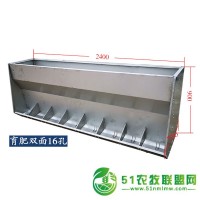 不銹鋼下料器，不銹鋼食槽，不銹鋼雙面料槽，大豬食槽