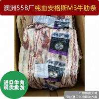澳洲牛肋條 純血安格斯谷飼M3牛肋條 558廠烤肉食材 冷凍牛肉批發(fā)