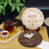 新會(huì)星布朗山大樹茶5年陳普洱熟茶 生曬天馬陳皮普洱茶餅357g
