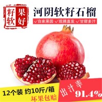 河陰石榴基地現(xiàn)摘新鮮突尼斯軟籽石榴 皮薄 味甜 中秋送禮 代發(fā)