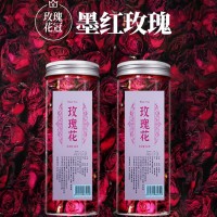 沁花苑 玫瑰花冠墨紅玫瑰花茶女生茶養(yǎng)生茶顏值平陰玫瑰50g罐裝