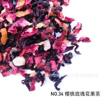 櫻桃玫瑰花果茶 進(jìn)口原料調(diào)配 散裝批發(fā)水果茶果粒茶