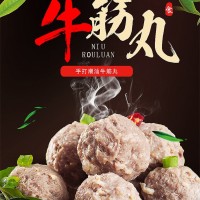 潮汕牛肉丸Q彈爆汁牛筋丸 火鍋燒烤關東煮肉丸子廠家批發(fā)直銷500g