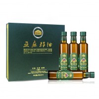 廠家直供，蒙谷香有機(jī)亞麻籽油禮盒250ml*4，冷榨初榨脫蠟內(nèi)蒙產(chǎn)