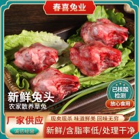 廠家供應(yīng)新鮮散養(yǎng)兔子頭凍貨兔肉冷凍品批發(fā)大中小兔頭