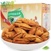 新品 堅果零食殼杏仁一箱10斤巴旦木年貨散裝整箱批發(fā)干果新貨