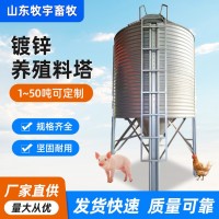 鍍鋅料塔豬場自動(dòng)化喂料養(yǎng)殖設(shè)備飼料塔1-50噸牛羊豬舍儲存料塔