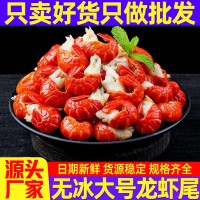 工廠直發(fā)鮮活龍蝦尾冷凍小龍蝦尾500g無(wú)冰衣蝦球大號(hào)商用蝦尾批發(fā)