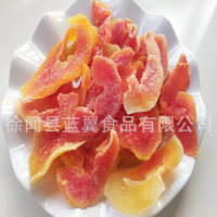 供應(yīng)散裝水果木瓜干紅心木瓜片 木瓜塊休閑食品 月餅原料批發(fā)