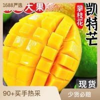 四川攀枝花凱特芒果當(dāng)季新鮮水果特大芒果青皮整箱攀枝花凱特芒