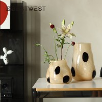 Best west 復(fù)古高級感波點水培玻璃小花瓶 ins風(fēng)家居軟裝飾品擺件