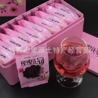 云南墨紅玫瑰花茶10朵禮盒裝大朵玫瑰花茶重瓣玫瑰花花草茶批發(fā)