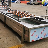 果蔬氣泡清洗機(jī) 預(yù)制菜生產(chǎn)線設(shè)備 全自動(dòng)半成品蔬菜加工機(jī)械