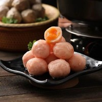 【 潮欣】海鴨蛋流沙蝦丸500g 包心丸子 火鍋食材 海鮮蝦滑丸