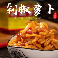 工廠批發(fā)湖南下飯菜剁椒蘿卜榨菜香辣脆爽瓶裝香辣蘿卜條下飯菜
