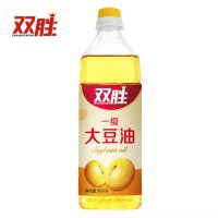雙勝900ml桶裝一級大豆油食用油物理浸出餐飲專用油商用900ml*15