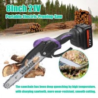 21V8英寸無刷迷你電動鏈鋸帶電池木工修剪鋸單手花園工具充電EU