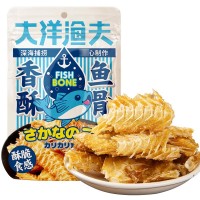 大洋漁夫香酥魚骨頭60g網(wǎng)紅即食烤魚排魚刺海鮮零食特產(chǎn)魚骨酥粒
