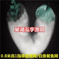 0.8米高1指5O米單層漁網(wǎng)（?。?餐魚白條網(wǎng)粘網(wǎng)絲網(wǎng)小魚網(wǎng)批發(fā)