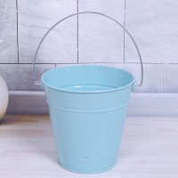 定制藍(lán)色鍍鋅園林桶家用蓄水桶園藝水桶手提式花園鐵皮桶小圓桶