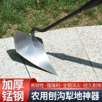 偏犁加厚錳鋼三角鋤頭犁地鋤松土特大號神器開開溝施肥尖頭農(nóng)用種